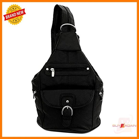 Leather Convertible Backpack Sling Purse 7 Pocket Medium Adjustable main image 7